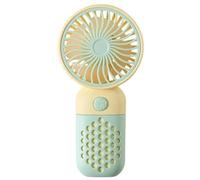 Wudhgslc Ventilateur de Poche USB - Refroidissement pour Étudiants | Pack de 2 ventilateurs portables USB, léger et coloré jaune, recharge , pratique pour école, bureau et voyage, compact
