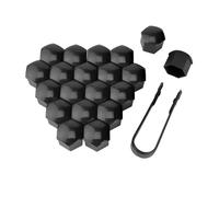 WUDIJING 20 Pièces Capuchons D'écrou de Roue pour Audi Q2 2017-2022 2023, Anti-poussière Cache-écrous de Pneu Hexagonaux avec Ensemble D'outils de Démontage,Black-21mm