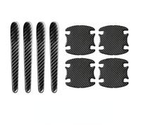 WUDIJING 8 Pièces Protecteur Poignée Porte de Voiture pour Volkswagen Scirocco III 2008-2014, Protection Porte en Fibre de Carbone Noire Contre Bandes Anti Collision Anti-Rayures