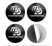 WUDILIYI 4 Pièces Cache Moyeux Jante Autocollants de Capuchon de Roue pour Mazda 3 6 CX5 2 CX3 CX9 MX5 RX8 Axela Demio Atenza MS GJI GH BK 56mm, Autocollant de Badge Emblème Modification Enjoliveur