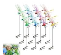 WuDLi 12 pièces Clip de Libellule Buges de repousses, Fausses Clips de Tige de Libellule, libellules Clips de Chapeau, enjeux décoratifs réalistes pour décoration de Jardin en Plein air intérieure