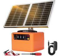 WuDLi Chargeur De Clôture Solaire à Sortie Réglable 6-12kv, Chargeur De Clôture électrique De 30 Miles pour Le Bétail, Chargeur Solaire 1,5j, Clôture électrique Solaire 15w, Kit De Clôture électrique