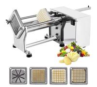 WuDLi Machine Commerciale De Coupe De Pommes De Terre, Coupe-Pommes De Terre Professionnel, Coupe-légumes en Acier Inoxydable avec Lames De 6 Mm/9 Mm/13 Mm, pour Pommes De Terre, Carottes, Concombres