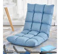 WuDLi Siège de Sol du Salon, Chaise Pliante Réglable avec Support Arrière, Chaise de Plancher Pliante, Facile À Transporter Et À Stocker, Adapté À la Sieste, À la Lecture, Aux Jeux, Au Travail Blue