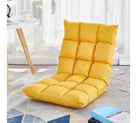 WuDLi Siège de Sol du Salon, Chaise Pliante Réglable avec Support Arrière, Chaise de Plancher Pliante, Facile À Transporter Et À Stocker, Adapté À la Sieste, À la Lecture, Aux Jeux, Au Travail Yellow