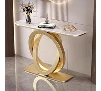 WuDLi Table Console, Table D'entrée Longue avec Cadre en Métal, D'appoint Moderne avec Plateau De Rangement, De Couloir Rock Board, Hall Facile à Assembler, pour L'entrée C