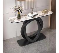 WuDLi Table Console, Table D'entrée Longue avec Cadre en Métal, D'appoint Moderne avec Plateau De Rangement, De Couloir Rock Board, Hall Facile à Assembler, pour L'entrée B