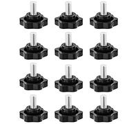 WUDQIJI Lot de 12 vis à tête d'étoile en forme d'étoile - Écrou de serrage - Avec bouton de serrage - M8 x 16 mm