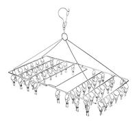 WudTus 46 Clip Chaussette de Séchage de Chaussette Pliant en Acier Inoxydable Space Saving Séchage pour sous-Vêtements, Vêtements pour Bébé et Petits Linges