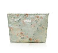 Wudygirl Trousse de maquillage mignonne en velours côtelé, grande capacité, trousse de toilette de voyage pour femmes et filles, trousse de maquillage organisateur avec fermeture éclair, Oli Rose,