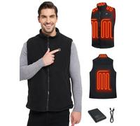 WUEAOA Veste Chauffante Homme, Gilet Chauffant Homme,Avec Batterie 10000mAh,Gilet Chauffant Electrique Légère Avec 6 Panneaux Chauffants Agrandis,Le Travail En Extérieur, la Randonnée, la Pêche, Hiver