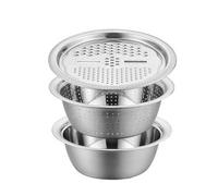 wueiooskj Bols en acier inoxydable poli, acier épaissi pour plus de durabilité et de légèreté, pour le mélange et le stockage des salades et des aliments, 24 cm