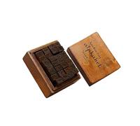 wueiooskj Coffret de tampons créatifs en bois et caoutchouc, dans une boîte vintage, pour cartes et loisirs créatifs. Mini lettres de l'alphabet en bois, tampons, sceaux, loisirs, cartes. Boîte