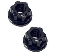 wueiooskj Écrous d'essieu de moyeu de Roue vélo, 2 pièces, matériel en Alliage d'aluminium, écrous vélo, moyeu arrière, Noir