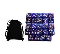 wueiooskj Ensemble de 24 dés à 6 Faces (D6) pour l'apprentissage de l'addition, la soustraction et des nombres. Idéal pour Les Jeux rôle et Les fêtes. Accessoires pour, Bleu Violet, 1.6 cm