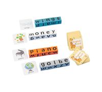wueiooskj Jeu de Puzzles de l'alphabet avec des Blocs Bois : Un Jeu d'orthographe interactif pour Les Enfants 3 à 8 Ans. Apprentissage ludique et grâce à des Cartes Flash. , sans Cloche