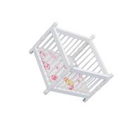 wueiooskj Maison de poupée Meubles en Bois lit de bébé Miniature Excellent Bois adapté pour aux affichages décoratifs Maison poupée 1:12 échelle Lits bébé en Miniatures