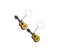 wueiooskj Porte-clés musical créatif, breloque guitare, lot de 2, porte-clés violon, décoration à suspendre dans la voiture, breloque africain. Idéal pour les mélomanes.