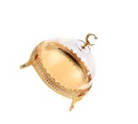 wueiooskj Présentoir à gâteaux avec couvercle, dôme à gâteaux, plateau collations pour mariages, festivals, doré, Or, Diamètre 15cm