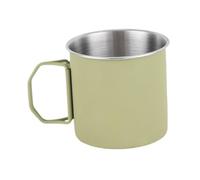 wueiooskj Tasse de Camping légère et résistante avec poignées Pliables en Acier Inoxydable, idéale pour la randonnée, Les Excursions et Les soirées Autour du feu de Camp, Vert, 350 ML