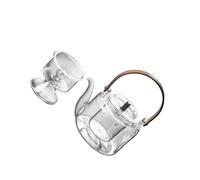 wueiooskj Théière transparente à motif floral avec couvercle, élégante théière soufflée à la main, fleurs en vrac, infuseur amovible, thé raffinée, verre résistant la