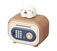 wueiooskj Tirelire électronique Lapin Rose - Cadeau Mignon pour économiser de l'argent pour Filles, garçons et Enfants, Chat Brun, 19.7 x 14 x 23 cm