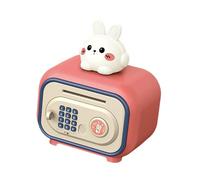 wueiooskj Tirelire électronique Lapin Rose - Cadeau Mignon pour économiser de l'argent pour Filles, garçons et Enfants, Lapin Rose, 19.7 x 14 x 23 cm
