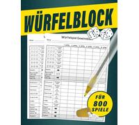 Würfelspiel Gewinnblatt: DIN A4 XXL - 800 Spiele: Würfelblock, Ersatzblock & Spielblatt für Yatzy, Kniffel, Knobelspiele, Familienspiele, Senioren & Urlaub