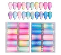 WUERKIYA 20 Rouleaux Nail Autocollant Transfert Foil Stickers Ciel Étoilé Métallique Holographique Autocollant D'ongle Conseils Décorations pour DIY Nail Décoration