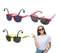 WUERKIYA Lunettes de Soleil déguisement Enfants 3 pièces - Lunettes Insectes rigolotes thème Abeille et scarabée - Accessoires fête costumée Anniversaire Halloween