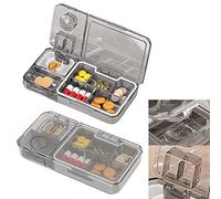 WUERKIYA Pilulier Semainier 5 Compartiments Peut Etre Coupé Portable Etanche Journalier Boite Medicaments Poche pour Médecine Voyage Quotidien -Gris
