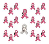 WUERKIYA Rosa Broches en Forme de Ruban Ensemble de 20 Pin's Octobre Rose - Accessoires Octobre Rose pour Afficher Votre Appui à la Conscience du Sein