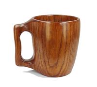 WUERMU Tasse à eau en bois, tasse de camping, tasse à thé, tasse à boire, 300 ml, fabrication artisanale en bois massif.