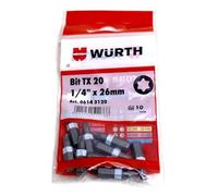 Würth 06143120 Lot de 10 embouts TX20 1/4" x 26 mm TX 20 C 6,3 vis d'entraînement