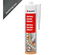 Würth Cartouche de silicone gris béton neutre parfait 310 ml pour vitrage de fenêtre