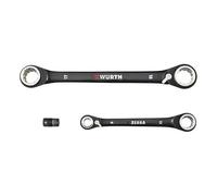 Wuerth Clé polygonale double à cliquet métrique - 3 pièces - 8-A-19MM