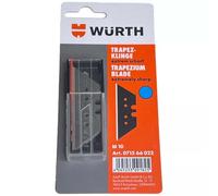 Würth Lot de 10 lames trapézoïdales noires extra tranchantes, pour lames trapézoïdales, lames de rechange