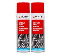 Wuerth Nettoyant Jantes Premium 400 ML - Lot de 2 - Décontaminant Ferreux sans Acide - Indicateur de Couleur Actif - Aluminium & Acier - Protection Anti Poussière de Frein - Pulvérisation 360°