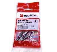Würth RW® 06147010 Lot de 5 embouts 10 embouts 1/4" x 50 mm de long Version RW® 10 vis ASSY