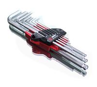 Würth Set clé Allen hexagonales tête sphérique 9 pièces série clés P/EI T.SFER.1,5-10 9 pièces Zebra, métal.