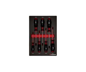 Würth Zebra System 0965905502 Jeu de 7 tournevis TX avec insert en mousse 4.4.1 aspect carbone