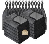 WUFANC 12 Pièces Chiffon Microfibre Voiture - 60 cm x 40 cm Microfibre Sechage Voiture, Perdent Pas de Peluches, Très Absorbants - Chiffon Micro Fibre pour Nettoyer Voitures, Motos, Fenêtres et Vitres