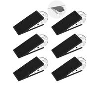 WUFANC 2 Pièces Cale Porte Sol Caoutchouc, Bloque Porte Sol avec Poignée en Acier Inoxydable, Double Face Antidérapante, Cale de Porte Antivol, Convient pour Maison, L'hôtel et Bureau (2, Noir)