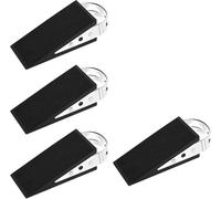 WUFANC 2 Pièces Cale Porte Sol Caoutchouc, Bloque Porte Sol avec Poignée en Acier Inoxydable, Double Face Antidérapante, Cale de Porte Antivol, Convient pour Maison, L'hôtel et Bureau (8, Noir)