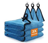 WUFANC 3 Pièces Chiffon Microfibre Voiture - 60 cm x 40 cm Microfibre Sechage Voiture, Perdent Pas de Peluches, Très Absorbants - Chiffon Micro Fibre pour Nettoyer Voitures, Motos, Fenêtres et Vitres