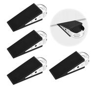 WUFANC 4 Pièces Cale Porte Sol Caoutchouc, Bloque Porte Sol avec Poignée en Acier Inoxydable, Double Face Antidérapante, Cale de Porte Antivol, Convient pour Maison, L'hôtel et Bureau