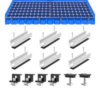WUFANC Kit de Montage pour Panneau Solaire- Rails de 12 cm, Support de Panneau Solaire, Support Réglable en Aluminium pour Toit en Métal ou Plat, pour Panneaux Épais 30-35 mm