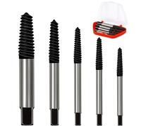 WUFANC Kit Extracteur de Vis Cassée - Tourne a Gauche Extracteur pour M4 - M25, Extracteur Vis avec Boîte de Rangement en Plastique, pour Enlever Vis Cassées, Coincées ou Abîmées (Boîte Rouge-5PCS)