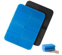 WUFANC Lot de 2 Coussins de siège d'extérieur Pliables et Portables en XPE imperméables, isolés thermiquement et durables, adaptés pour Le Camping, Les Pique-niques, Les Aires de Jeux (Bleu+Noir)