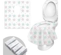 WUFANC Lot de 20 Protege Cuvette WC Jetable Portables, Protege Toilette Jetable en Tissu Non Tissé Imperméable, Pour Enfants, Voyage, Hôtel, Centre Commercial, Hôpital